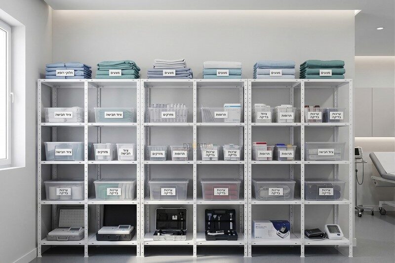 מדפים לקליניקות: פתרונות אחסון בטוחים, נקיים ומודולריים לסביבה רפואית ומקצועית