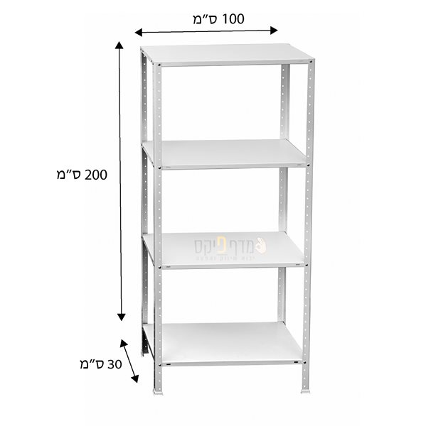 מדפים אורך 100 ס"מ עומק 30 ס"מ